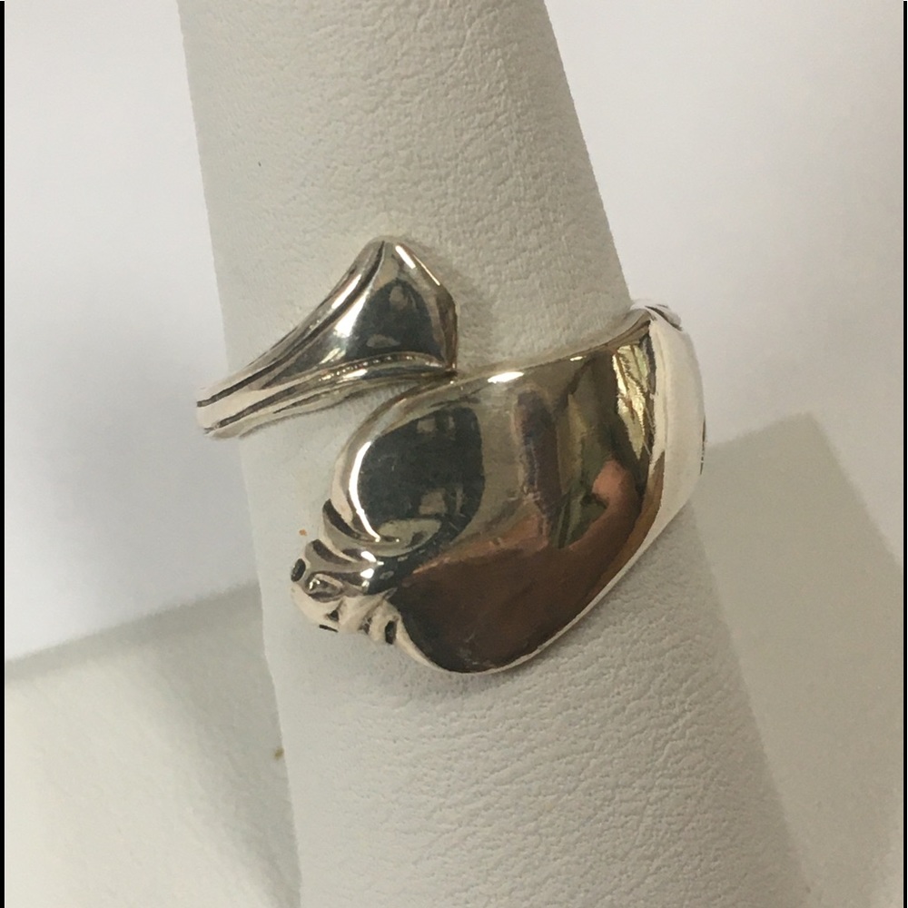 Sleek Smooth Sterling Silver Spoon Ring